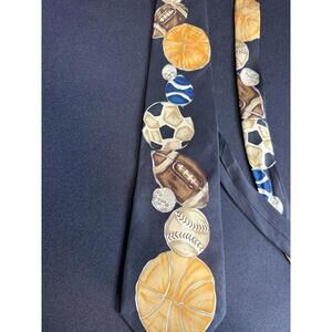 Vtg Save The Children Jeffrey Age 12 Sports Silk Neck Tie Team Player Teacher